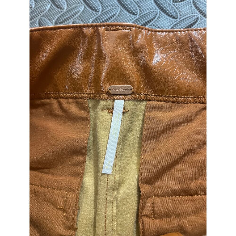 FREE PEOPLE Star Crossed Lovers Straight Pants‎ Vegan Leather Womens Size 8 - Picture 3 of 11